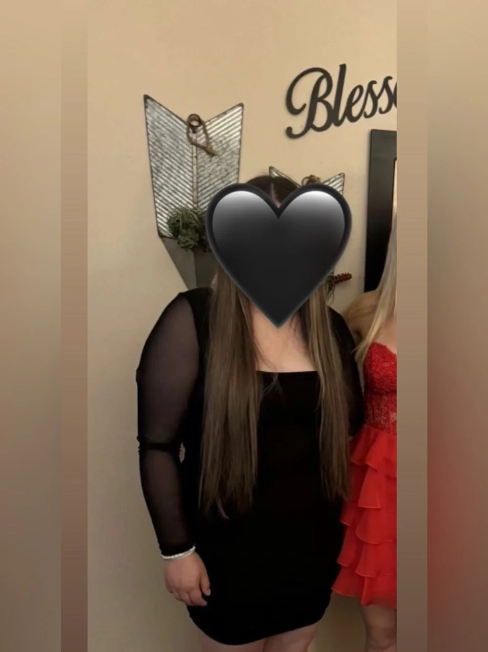 Classic Black Sheer Sleeve Women's Dress - Unbranded